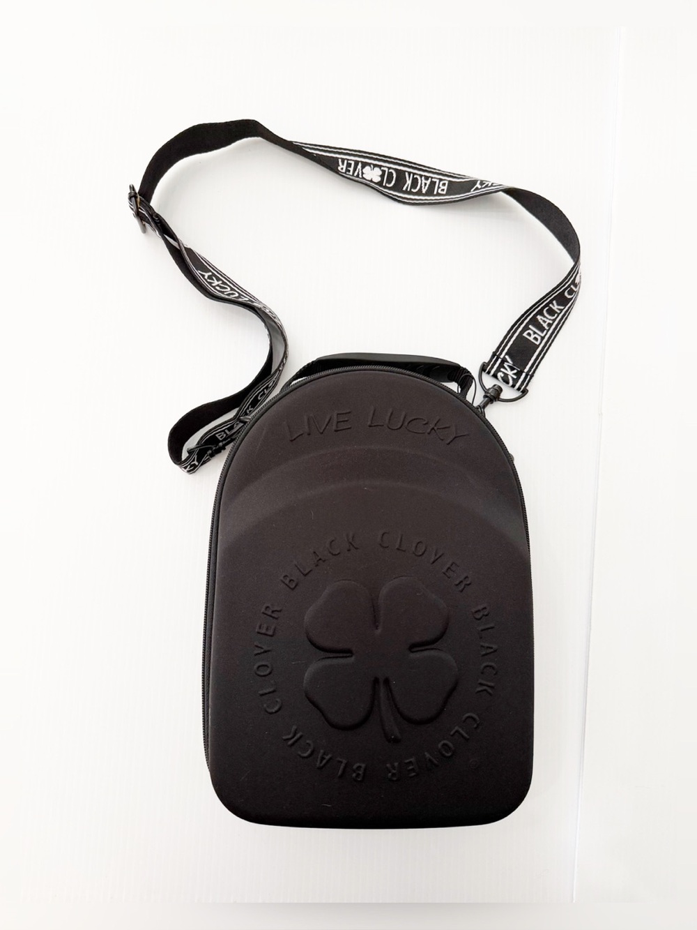 ✨New✨ Black Clover Hat Caddie Live Lucky with Strap Black